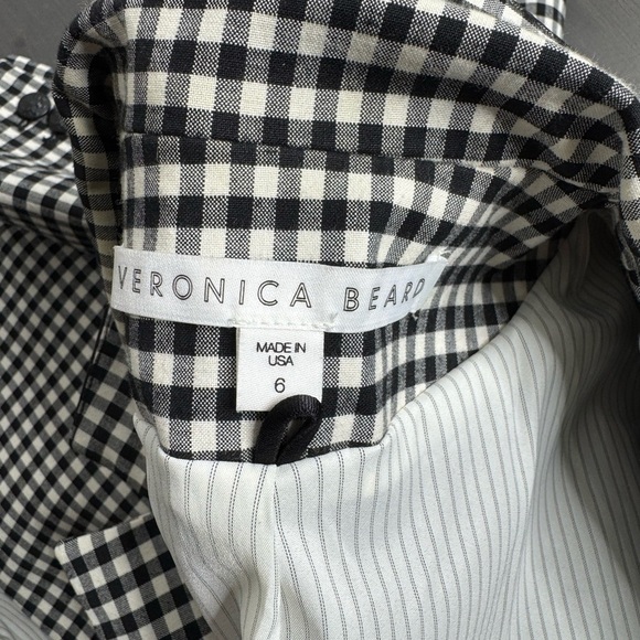 Veronica Beard Cottage Gingham Plaid Double Breasted Blazer Jacket Preppy - Picture 5 of 10